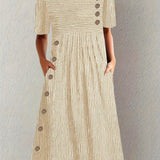 Marisol | Vestido midi fluido a rayas