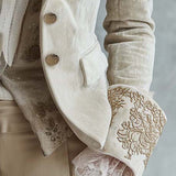 Paloma | Blazer sastre con bordado floral dorado
