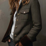 Emilia | Blazer de espiga con ribetes en contraste