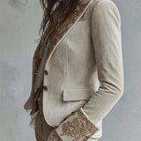 Paloma | Blazer sastre con bordado floral dorado