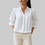 Nora | Blusa de Algodón Plisada Elegante