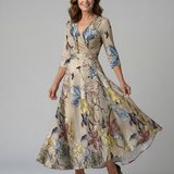 Beatriz | Vestido midi cruzado con estampado floral