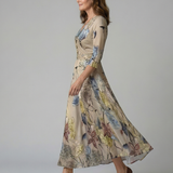 Beatriz | Vestido midi cruzado con estampado floral