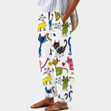 Elena | Pantalón con estampado de gatos