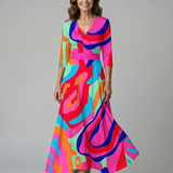 Beatriz | Vestido midi cruzado con estampado floral