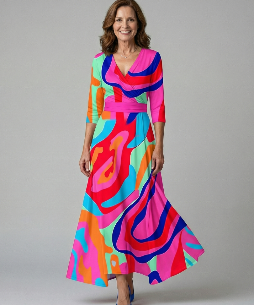 Beatriz | Vestido midi cruzado con estampado floral