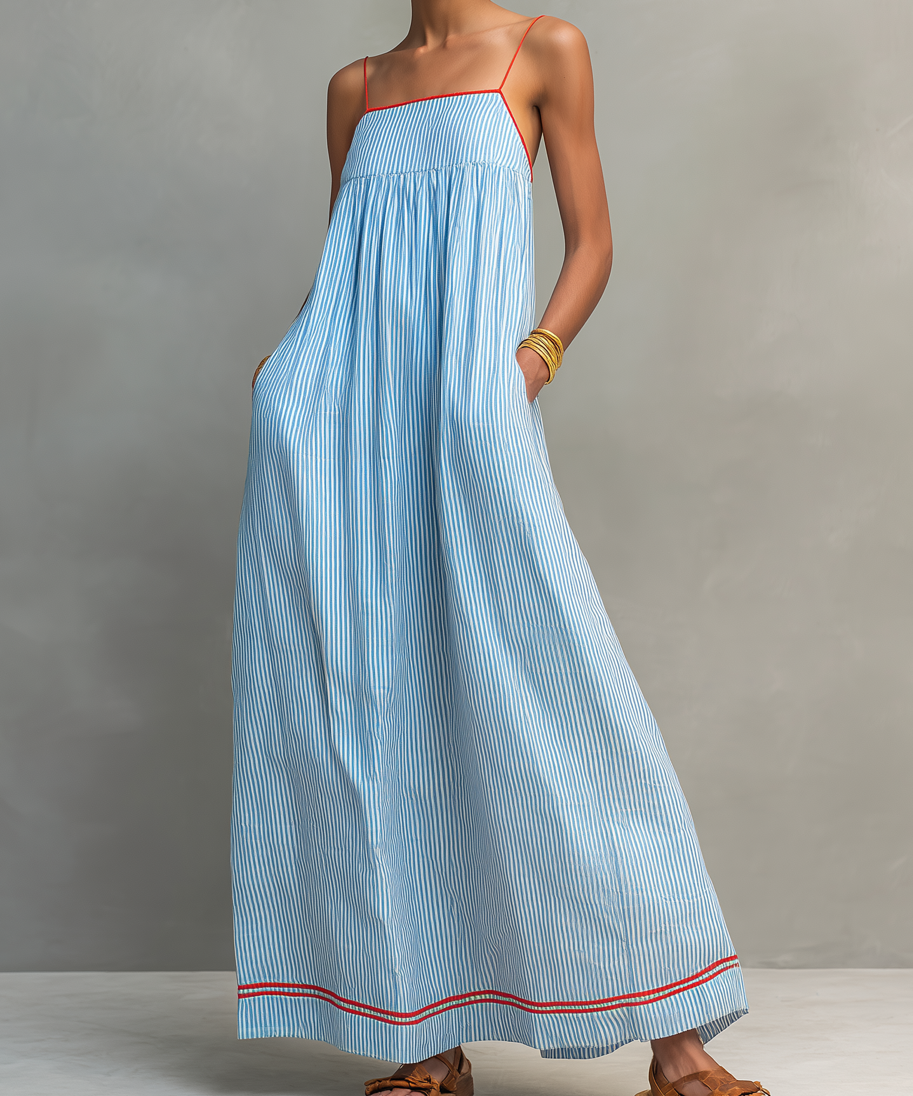 Leticia | Vestido largo fluido con tirantes