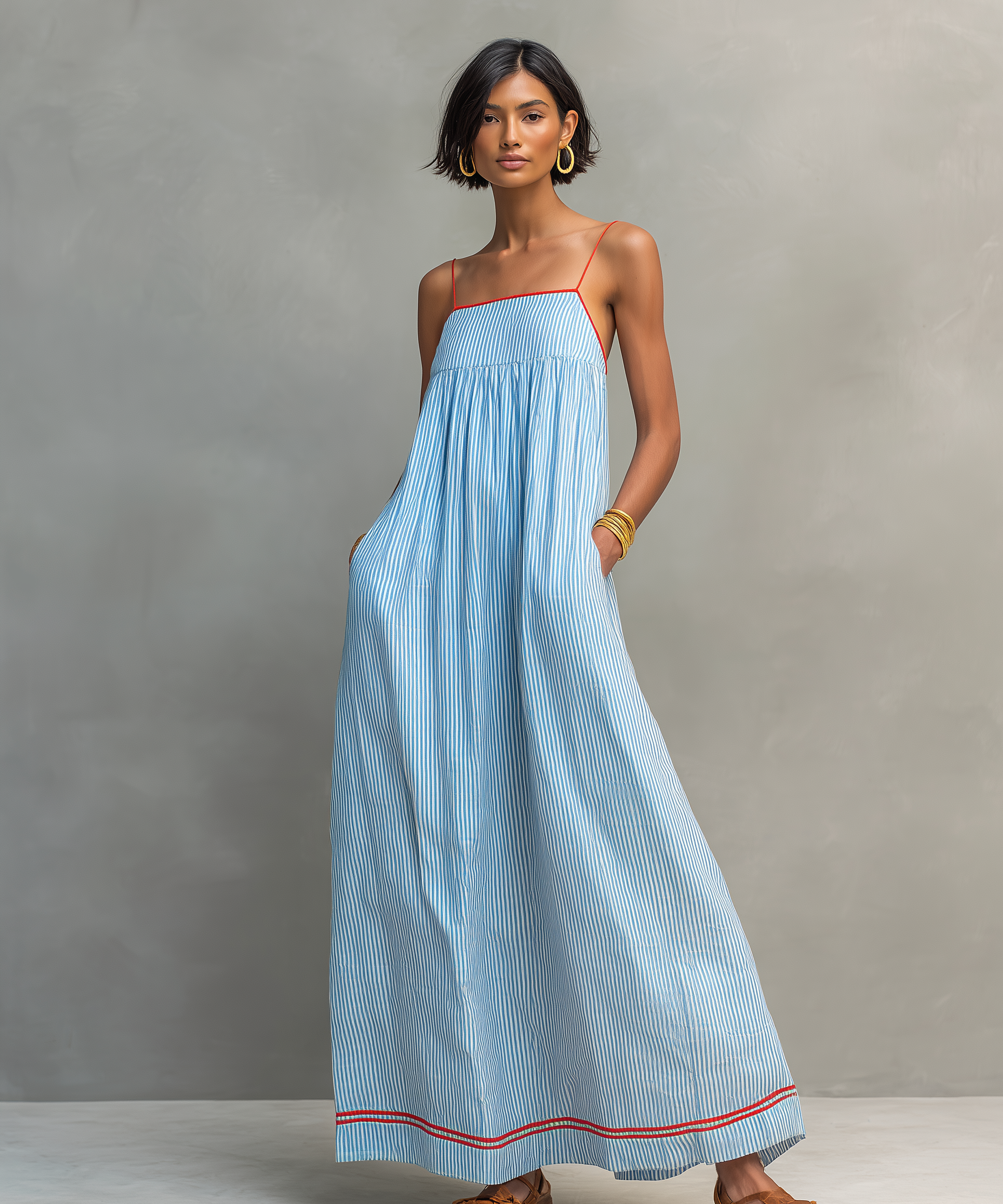 Leticia | Vestido largo fluido con tirantes