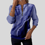 Elvira | Blusa de punto con cremallera y estampado
