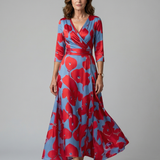 Beatriz | Vestido midi cruzado con estampado floral