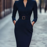 Carmen | Vestido midi cruzado con cinturón
