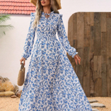 Valeria | Vestido largo floral con manga larga