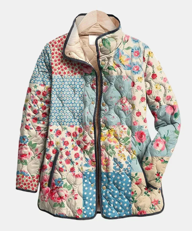 Chamarra Acolchada Patchwork Floral Alejandra