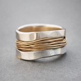 Liora | Anillo de Plata con Hilos de Oro