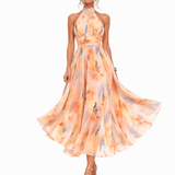 Pilar | Vestido midi con estampado acuarela