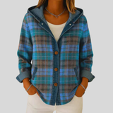 Micaela | Chaqueta de cuadros con capucha