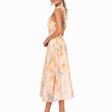 Pilar | Vestido midi con estampado acuarela