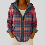 Micaela | Chaqueta de cuadros con capucha