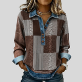 Erika | Blusa patchwork con cuello y botones