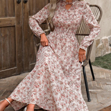 Valeria | Vestido largo floral con manga larga