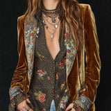 Juana | Blazer patchwork con flores vintage
