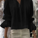 Nora | Blusa de Algodón Plisada Elegante