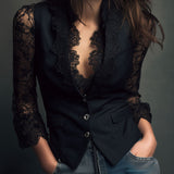 Claudia | Blazer sastre con mangas de encaje