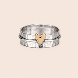 Annes | Anillo de Plata con Corazón de Oro