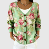 Victoria | Cárdigan de punto con estampado floral