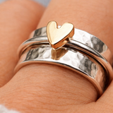 Annes | Anillo de Plata con Corazón de Oro