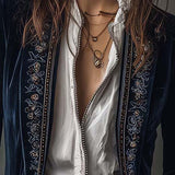 Irma | Chaqueta larga con bordado ornamental