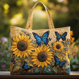 Maribel | Bolso acolchado con girasoles y mariposas azules