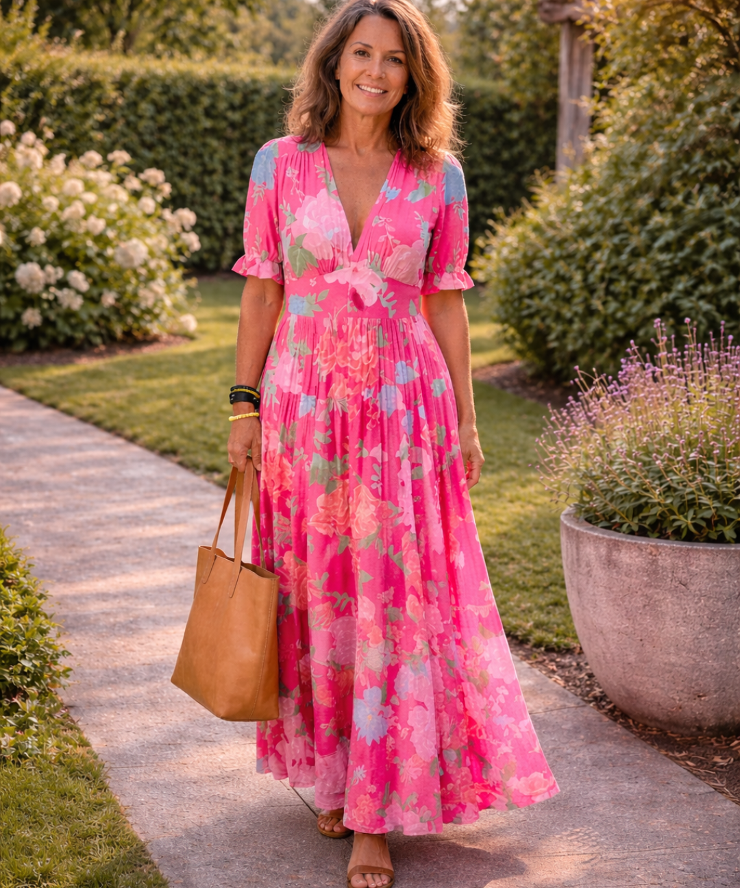 Emilia | Vestido largo floral con escote en V