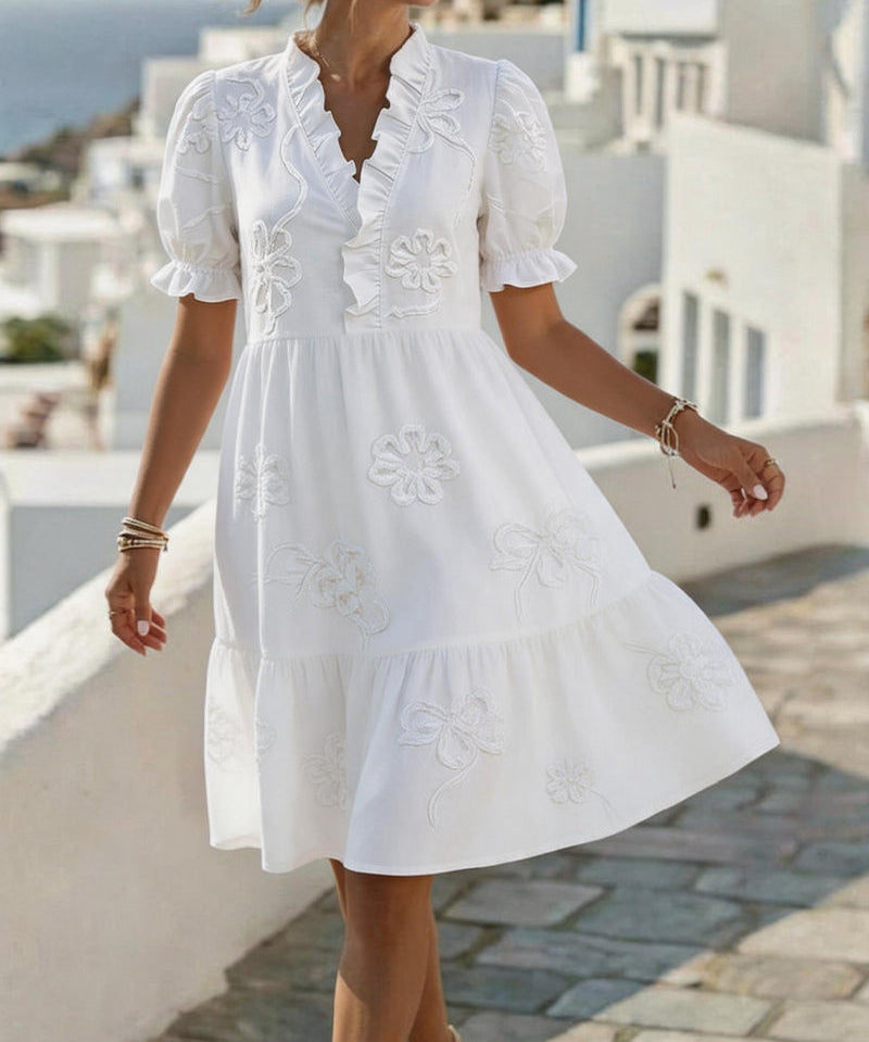 Elvira | Vestido midi con bordado floral