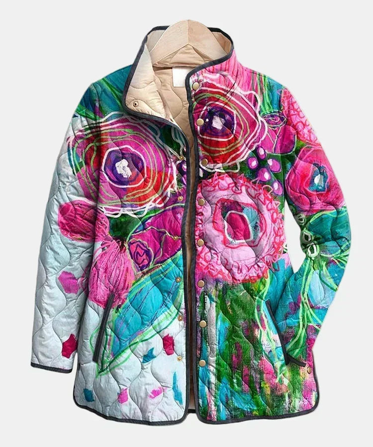 Chamarra Acolchada Acuarela Floral Frida