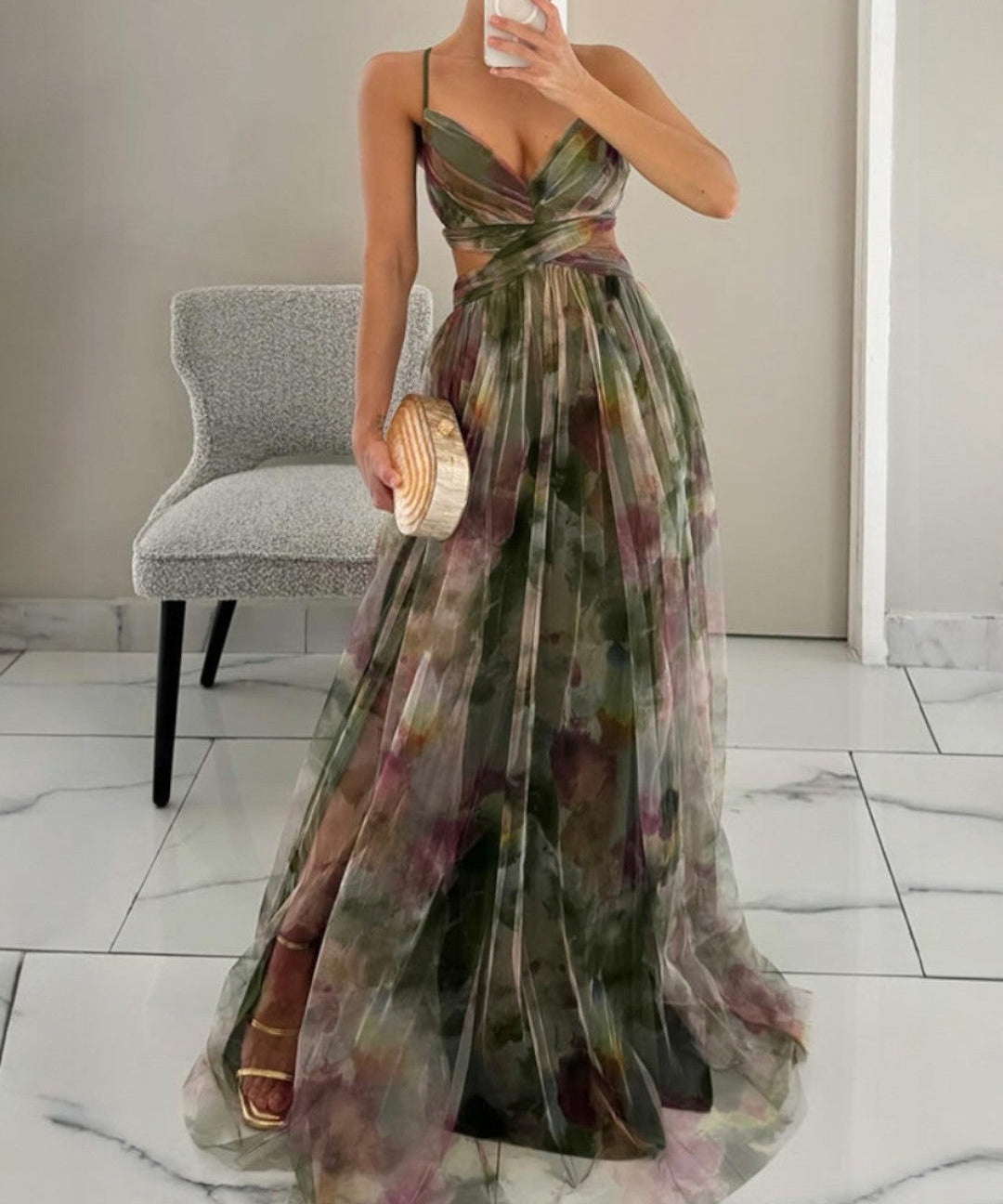 Verónica | Vestido largo con estampado floral