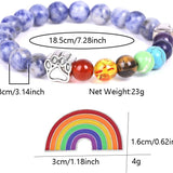 Paloma | Pulsera de cuentas de chakra con amuleto de patita