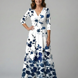 Beatriz | Vestido midi cruzado con estampado floral