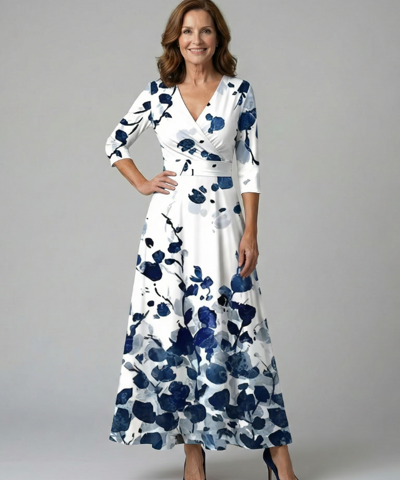 Beatriz | Vestido midi cruzado con estampado floral
