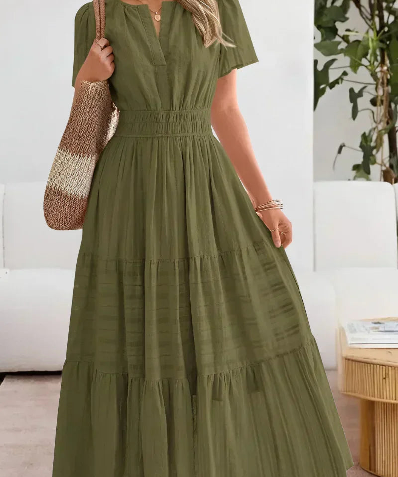 Emma | Vestido maxi con cintura fruncida
