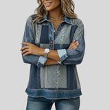 Erika | Blusa patchwork con cuello y botones