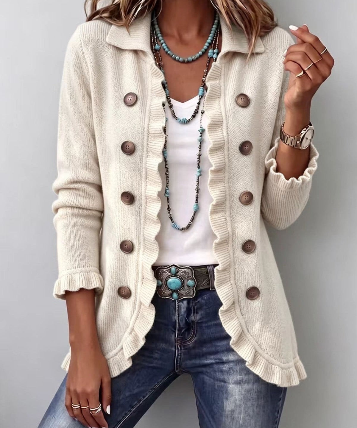 Zaira | Chaqueta de punto con volantes