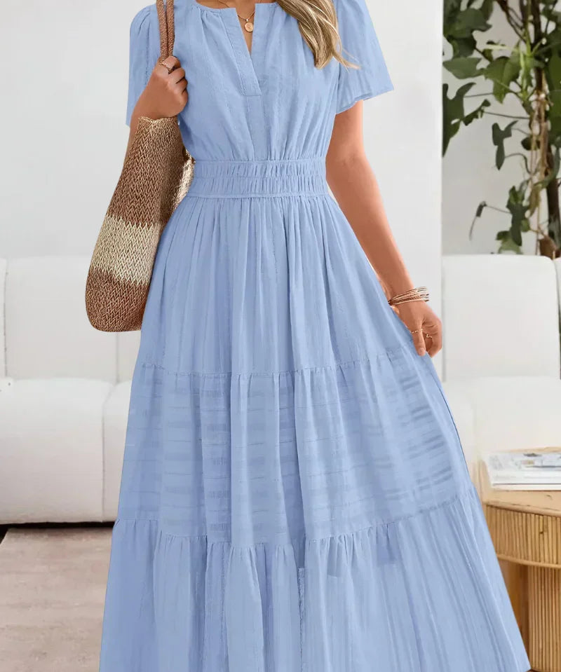 Emma | Vestido maxi con cintura fruncida