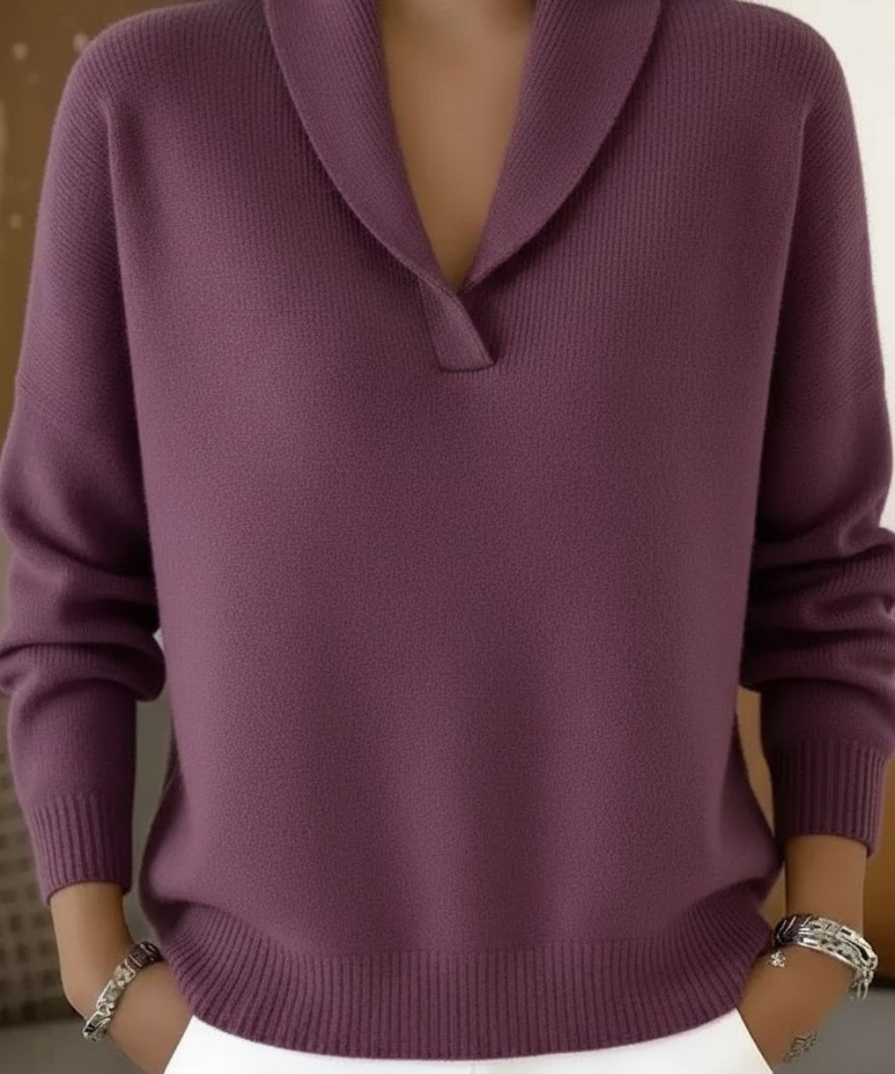 Xóchitl | Jersey cuello chal con escote en V
