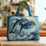 Guillermina | Bolso acolchado con delfines del océano