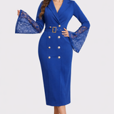 Mercedes | Vestido midi con mangas de encaje
