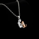 Cristina | Collar de gato y plata con pendientes