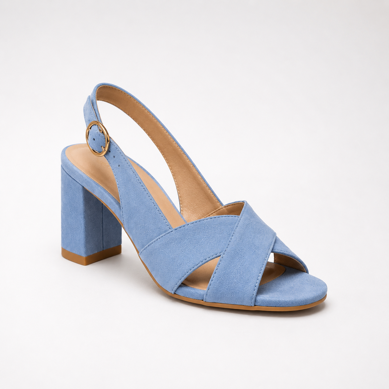 Celeste | Sandalias de tacón ancho