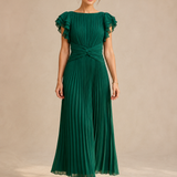 Vestido largo plisado para ocasiones especiales