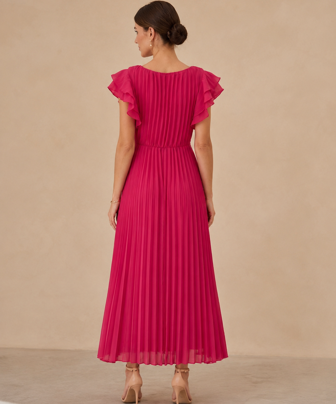 Vestido largo plisado para ocasiones especiales